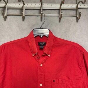 VTG Ralph Lauren Shirt Men's M Red RL-67 Woven Casual Hybrid Academia Button Up